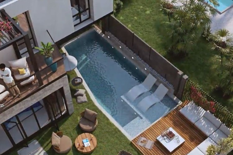 2 bedroom garden apartment with private pool for sale